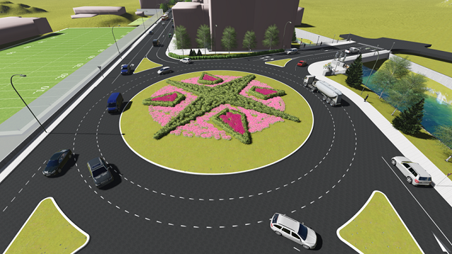 Визуализация на кръговото кръстовище, в района на Шиваров мост. Снимка: Община Габрово